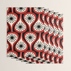 Mid Century Modern Atomic Drops Pattern Red Black Cream Wrapping Paper Gallery Image 3