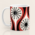 Mid Century Modern Atomic Drops Pattern Red Black Cream Coffee Mug Gallery Image 3