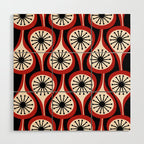 Mid Century Modern Atomic Drops Pattern Red Black Cream Wood Wall Art Gallery Image 1