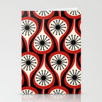 Mid Century Modern Atomic Drops Pattern Red Black Cream Stationery Card Gallery Image 2