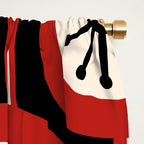 Mid Century Modern Atomic Drops Pattern Red Black Cream Window Curtain Gallery Image 2
