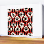 Mid Century Modern Atomic Drops Pattern Red Black Cream Wall Mural Gallery Image 2
