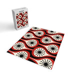 Mid Century Modern Atomic Drops Pattern Red Black Cream Jigsaw Puzzle Gallery Image 2