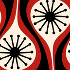 Mid Century Modern Atomic Drops Pattern Red Black Cream Coffee Mug Gallery Image 2