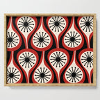 Mid Century Modern Atomic Drops Pattern Red Black Cream Serving Tray Gallery Image 1