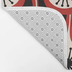 Mid Century Modern Atomic Drops Pattern Red Black Cream Bath Mat Gallery Image 2