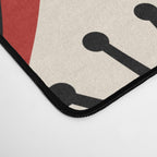 Mid Century Modern Atomic Drops Pattern Red Black Cream Desk Mat Gallery Image 4