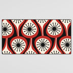 Mid Century Modern Atomic Drops Pattern Red Black Cream Desk Mat Gallery Image 3