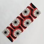 Mid Century Modern Atomic Drops Pattern Red Black Cream Yoga Mat Gallery Image 1