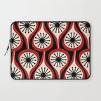 Mid Century Modern Atomic Drops Pattern Red Black Cream Laptop Sleeve Gallery Image 1