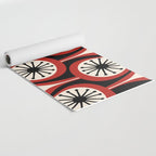 Mid Century Modern Atomic Drops Pattern Red Black Cream Yoga Mat Gallery Image 2
