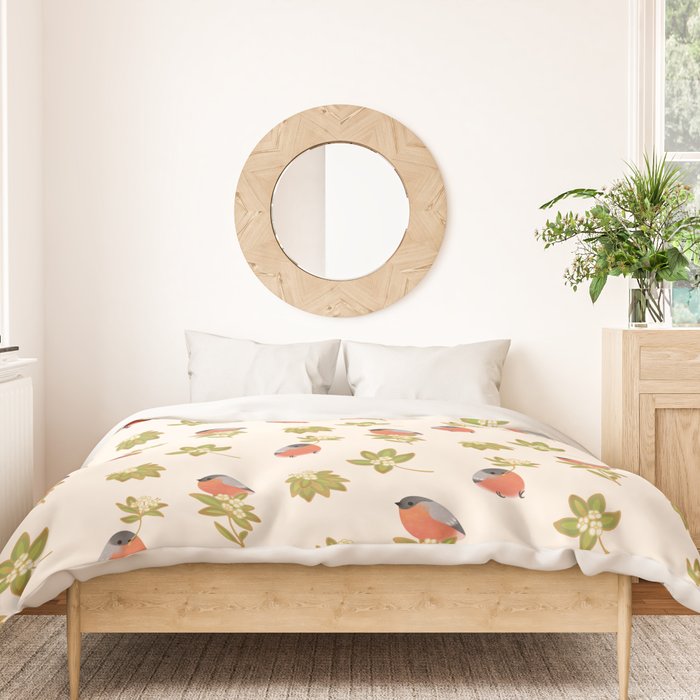 Eurasian bullfinch Duvet Cover Gallery Image 3