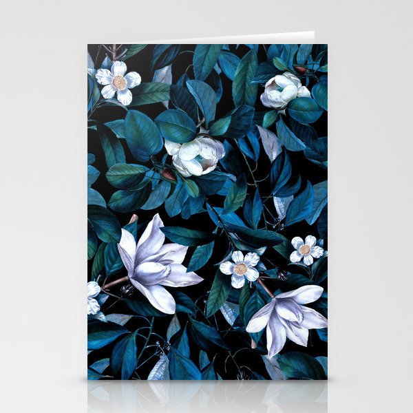 Moon Night Flowers Stationery Card Gallery Image 1