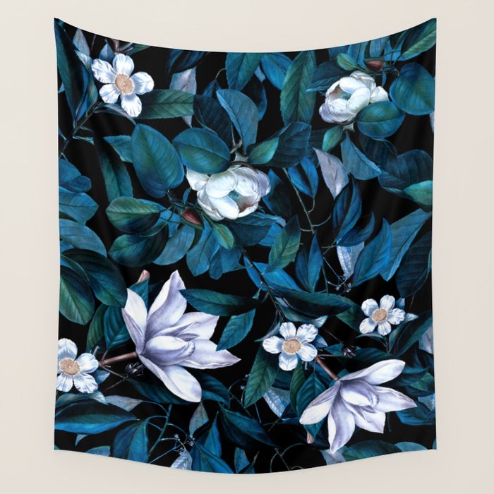 Moon Night Flowers Wall Tapestry Gallery Image 4