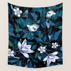 Moon Night Flowers Wall Tapestry Gallery Image 4