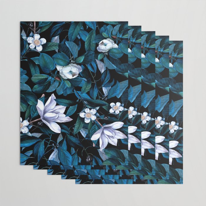 Moon Night Flowers Wrapping Paper Gallery Image 3