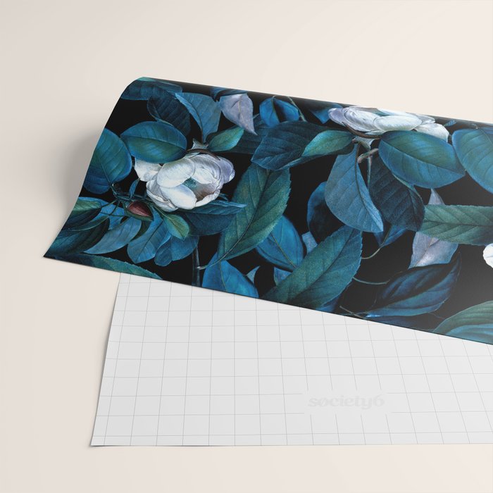 Moon Night Flowers Wrapping Paper Gallery Image 2