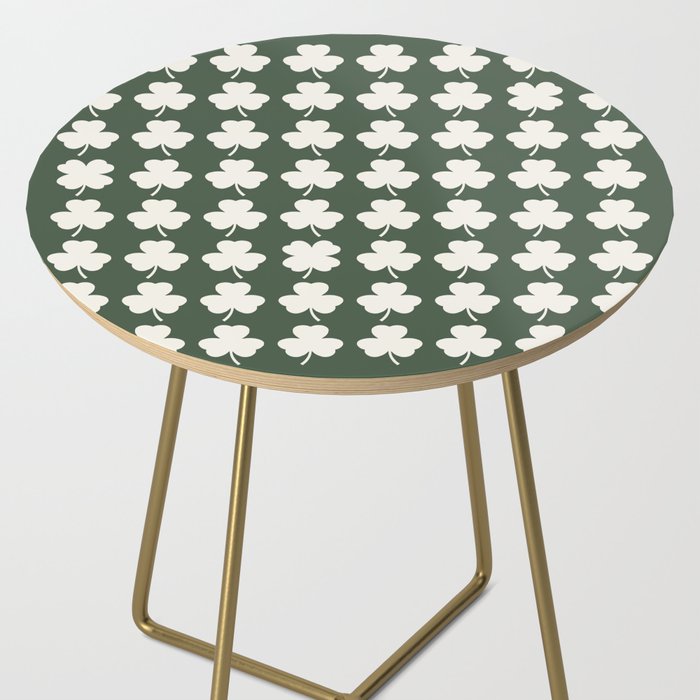 Clovers XXXIX Dark Green Botanical Pattern Side Table Gallery Image 2