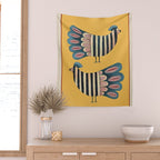 Striped Bird Pair II Wall Tapestry Gallery Image 2