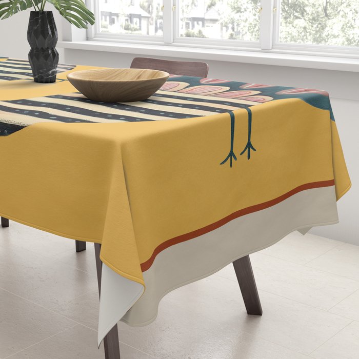 Striped Bird Pair II Tablecloth Gallery Image 3