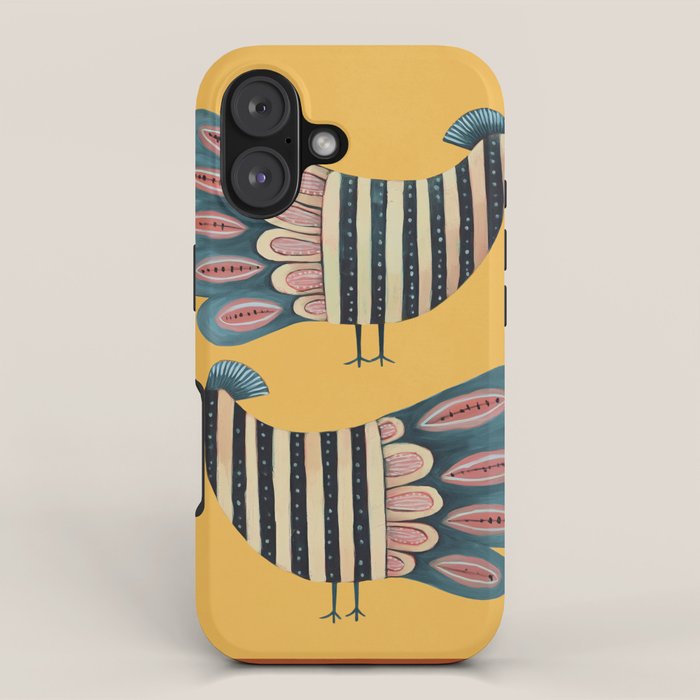 Striped Bird Pair II iPhone Case Gallery Image 1