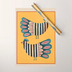 Striped Bird Pair II Wrapping Paper Gallery Image 1