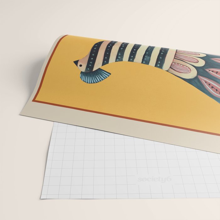 Striped Bird Pair II Wrapping Paper Gallery Image 2