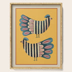 Striped Bird Pair II Serving Tray Gallery Image 1