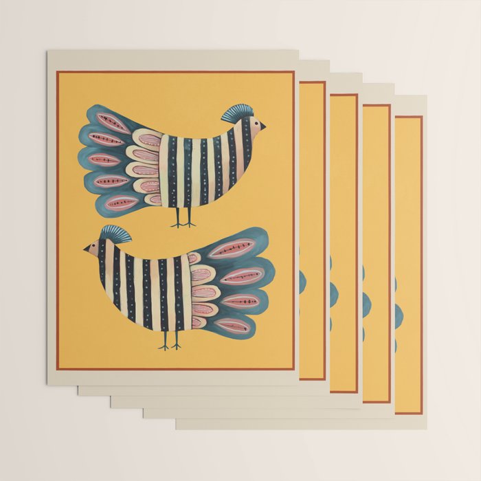 Striped Bird Pair II Wrapping Paper Gallery Image 3