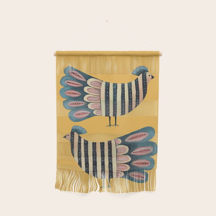 Striped Bird Pair II Wall Hanging Gallery Image 1