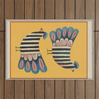 Striped Bird Pair II Outdoor Rug Gallery Image 1