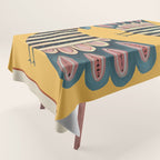 Striped Bird Pair II Tablecloth Gallery Image 1