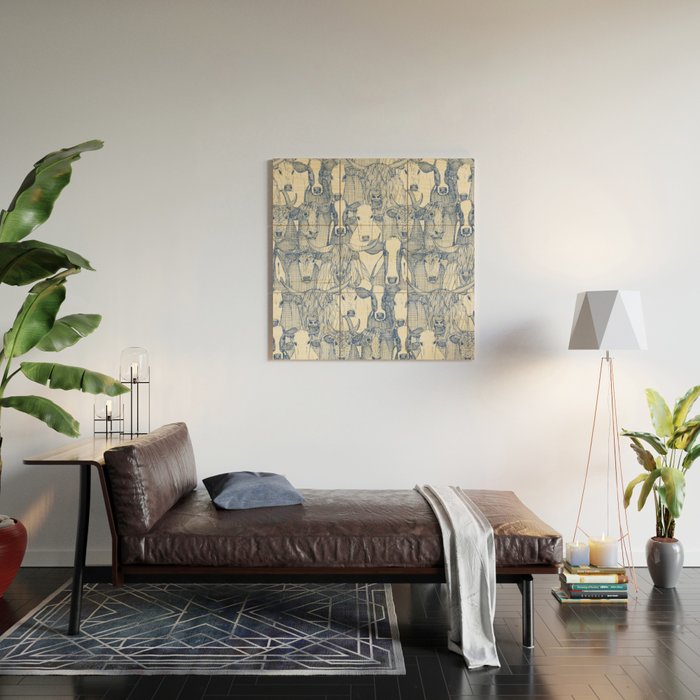 just cattle classic blue pearl Wood Wall Art Gallery Image 2