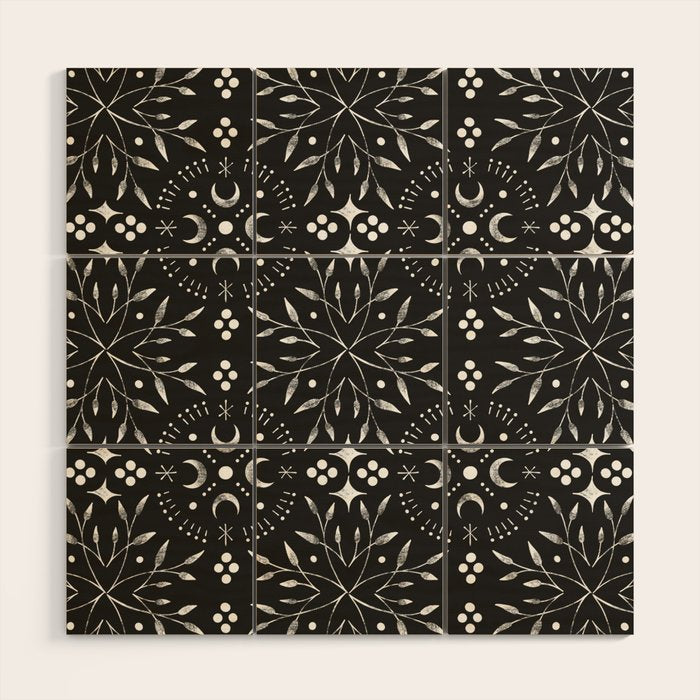 Mystical mosaic lunar phases BN Wood Wall Art Gallery Image 1