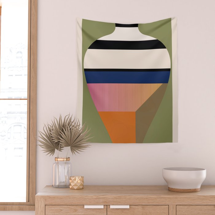 Geometric Abstract Vase 3 Wall Tapestry Gallery Image 2