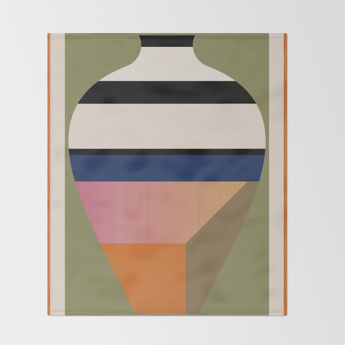 Geometric Abstract Vase 3 Throw Blanket Gallery Image 2