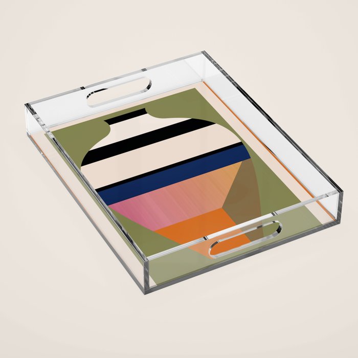 Geometric Abstract Vase 3 Acrylic Tray Gallery Image 1
