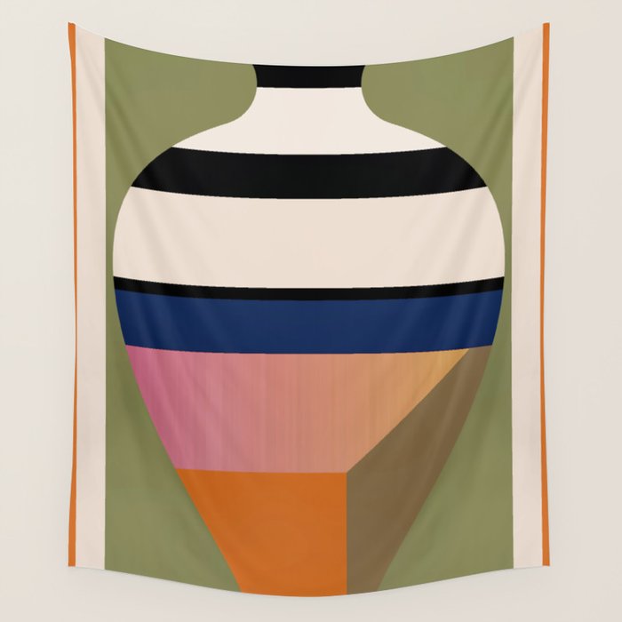 Geometric Abstract Vase 3 Wall Tapestry Gallery Image 4