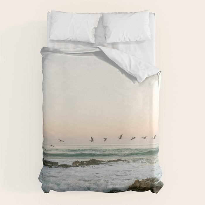 Birds at sunset | Playa Santa Teresa Costa Rica | Travel photography Duvet Cover Gallery Image 6