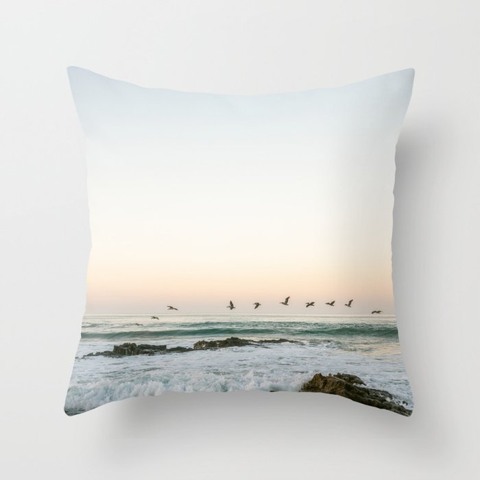 Birds at sunset | Playa Santa Teresa Costa Rica | Travel photography Throw Pillow Gallery Image 1