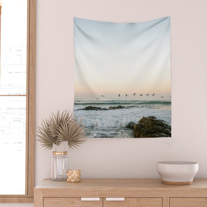 Birds at sunset | Playa Santa Teresa Costa Rica | Travel photography Wall Tapestry Gallery Image 2