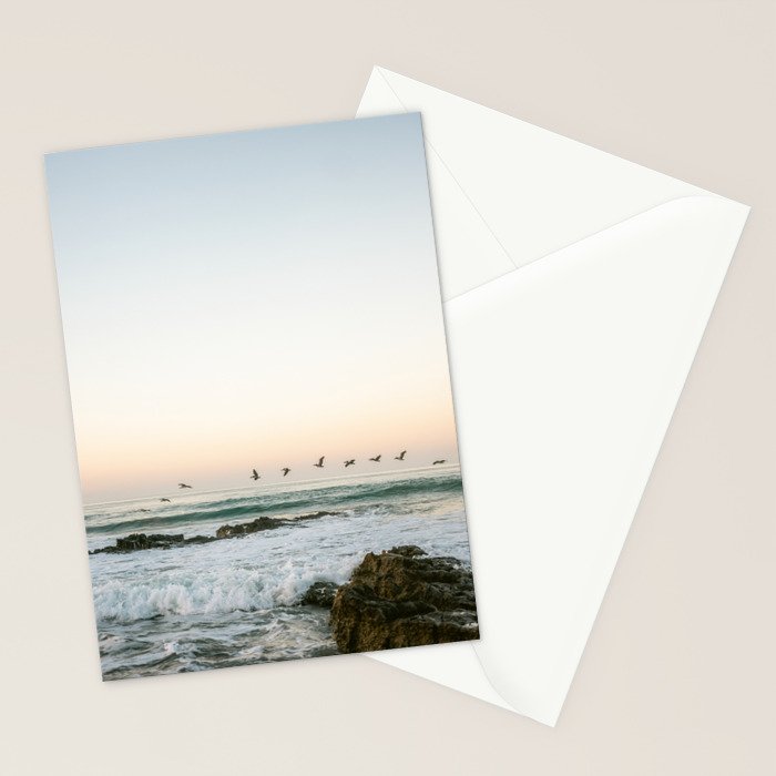 Birds at sunset | Playa Santa Teresa Costa Rica | Travel photography Stationery Card Gallery Image 2