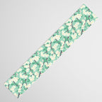 Apple Blossoms Pattern on Green Table Runner Gallery Image 3