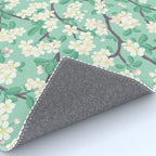 Apple Blossoms Pattern on Green Rug Gallery Image 4