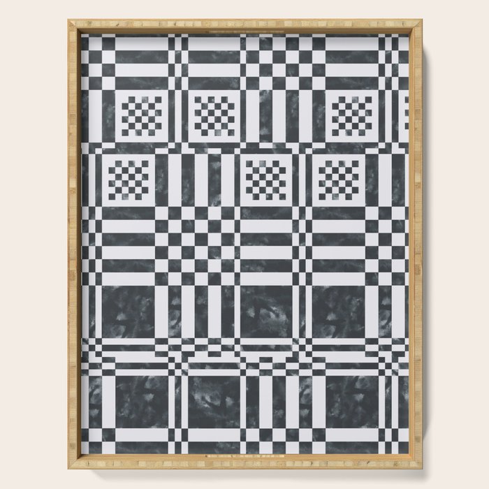 Structured Lines Grid Serving Tray Gallery Image 1