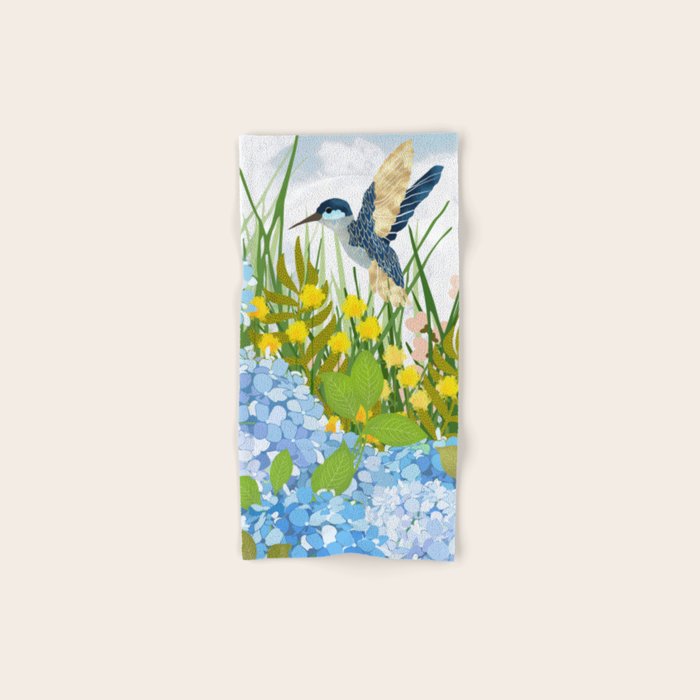Hummingbird Summer Garden Bath Towel Gallery Image 1