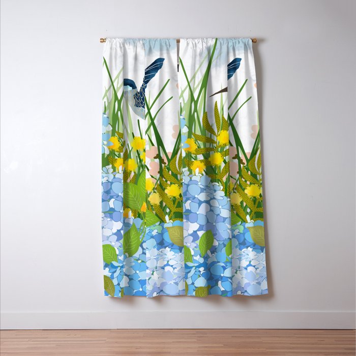 Hummingbird Summer Garden Window Curtain Gallery Image 3
