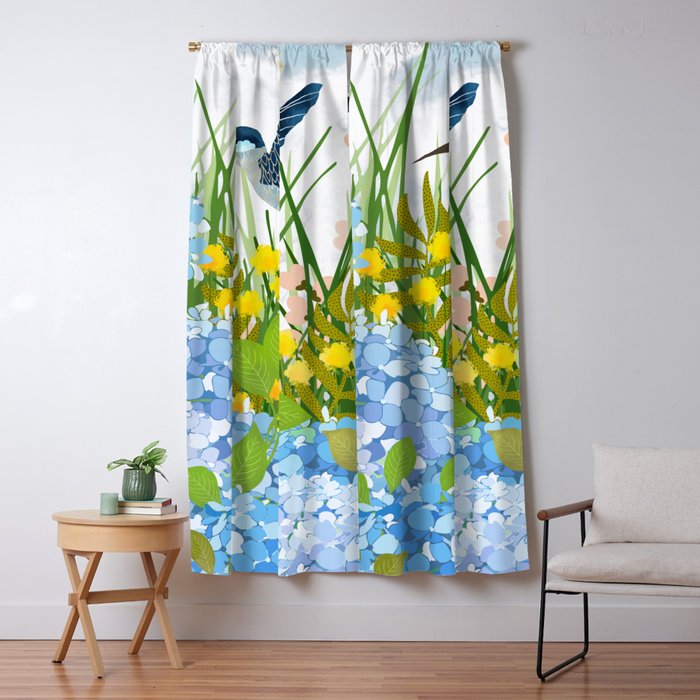 Hummingbird Summer Garden Window Curtain Gallery Image 5