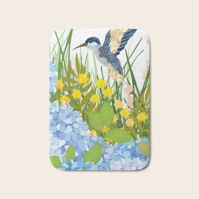 Hummingbird Summer Garden Bath Mat Gallery Image 1