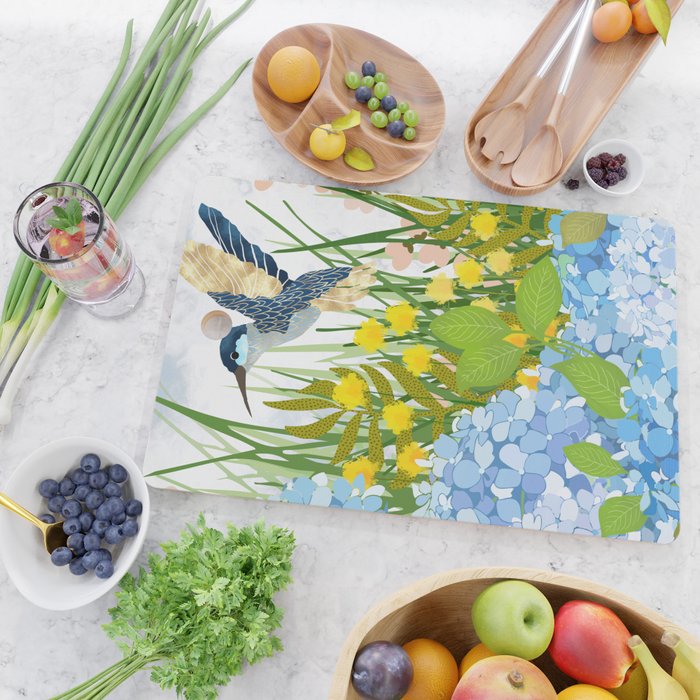 Hummingbird Summer Garden Cutting Board Gallery Image 2